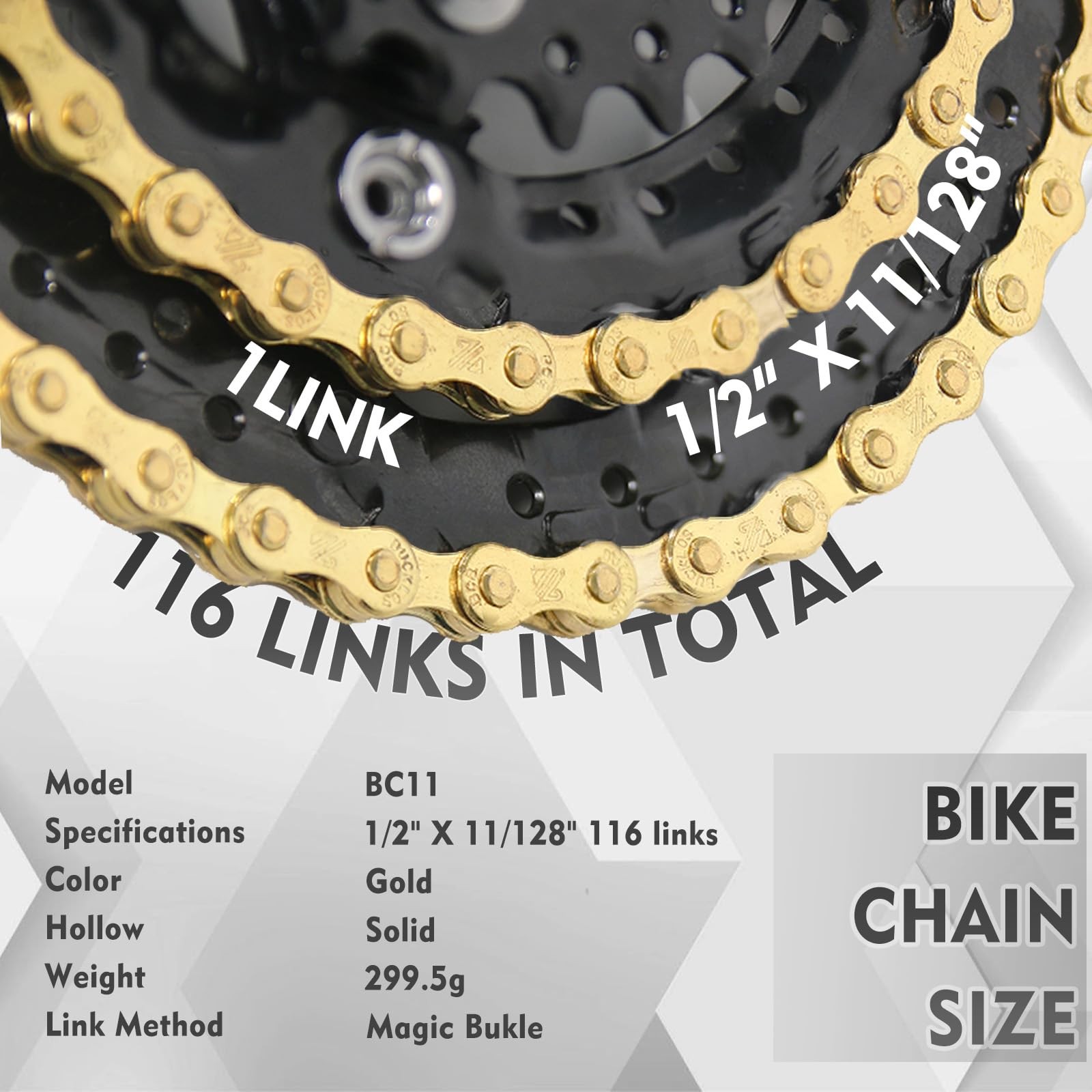 BUCKLOS 6/7/8/9/10/11/12 Speed Bike Chain,Bicycle Chain for Road Bike/E-Bike/Mou