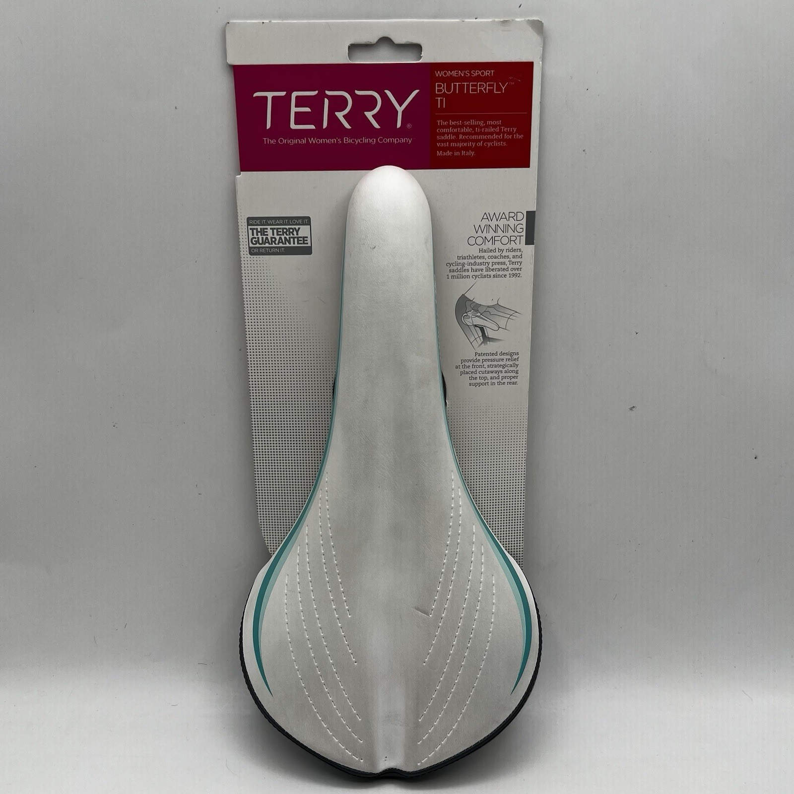 Terry Women’s Butterfly Ti Bike Saddle Seat, Comfortable Center Cutaway, White