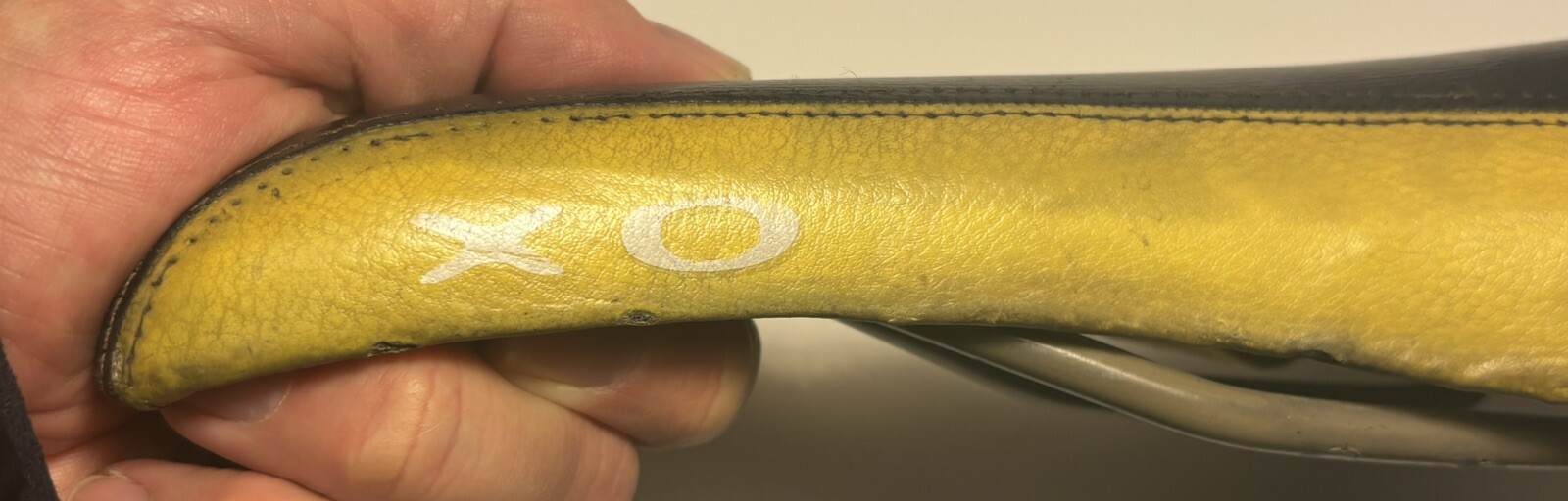 Selle Italia XO Cycling Saddle Seat 2 Tone Leather W/Rail Italy Black And Yellow