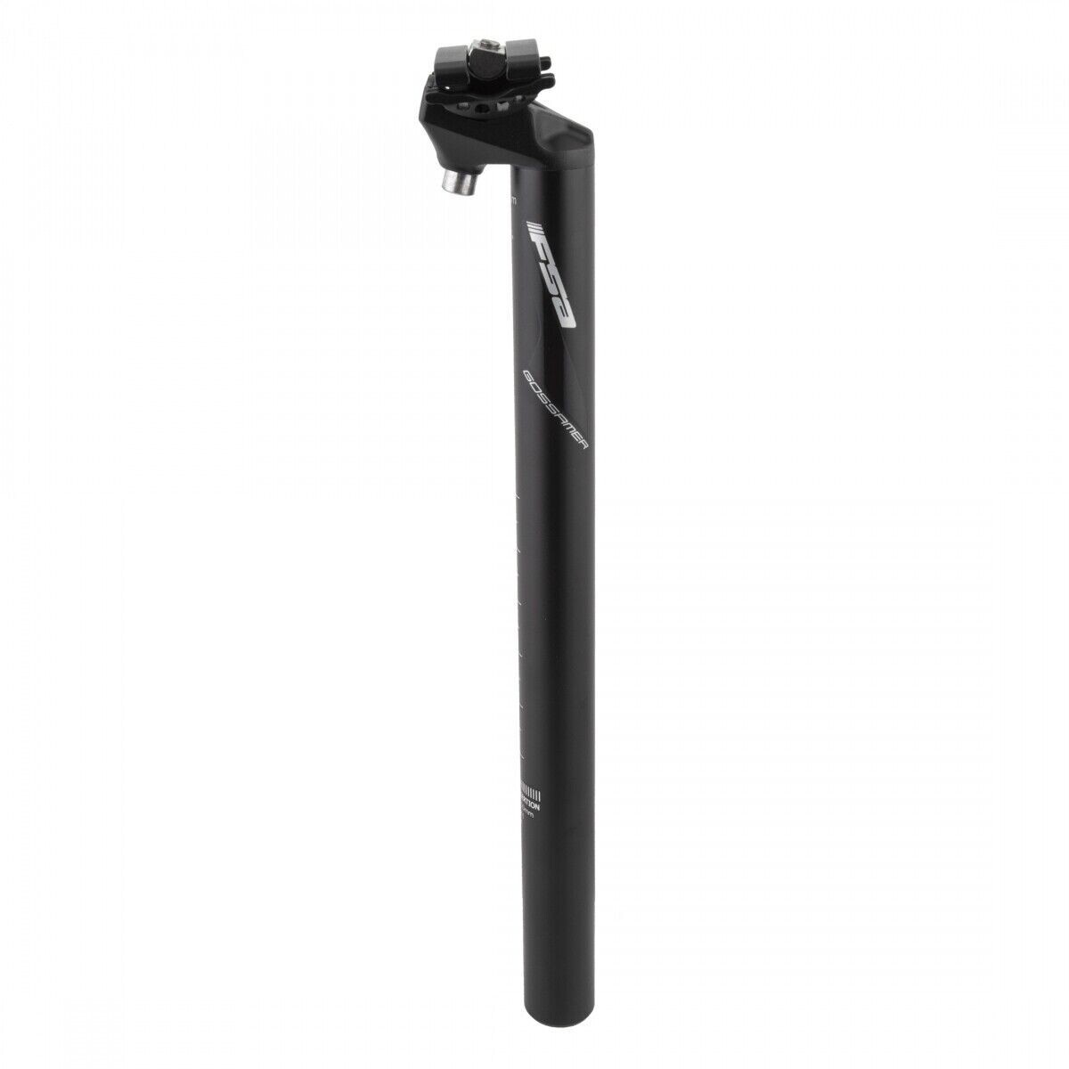 FSA GOSSAMER ALLOY SEATPOST 31.6X350mm SB-20 BLACK 365G NANO CLAMP SINGLE BOLT