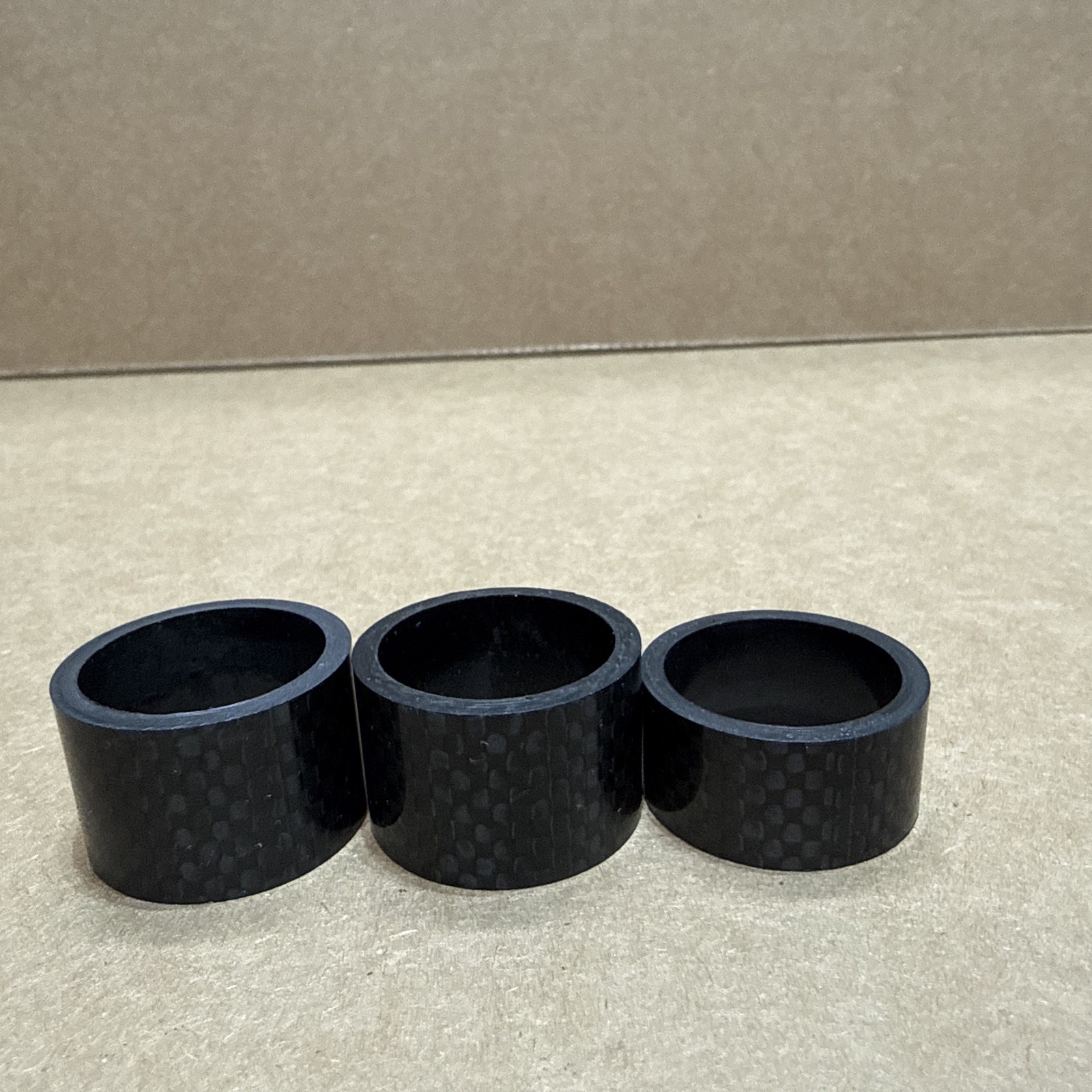 Set of 3 Three Carbon Fiber One Inch 1″ x 65mm Bicycle Headset Spacers bwc54