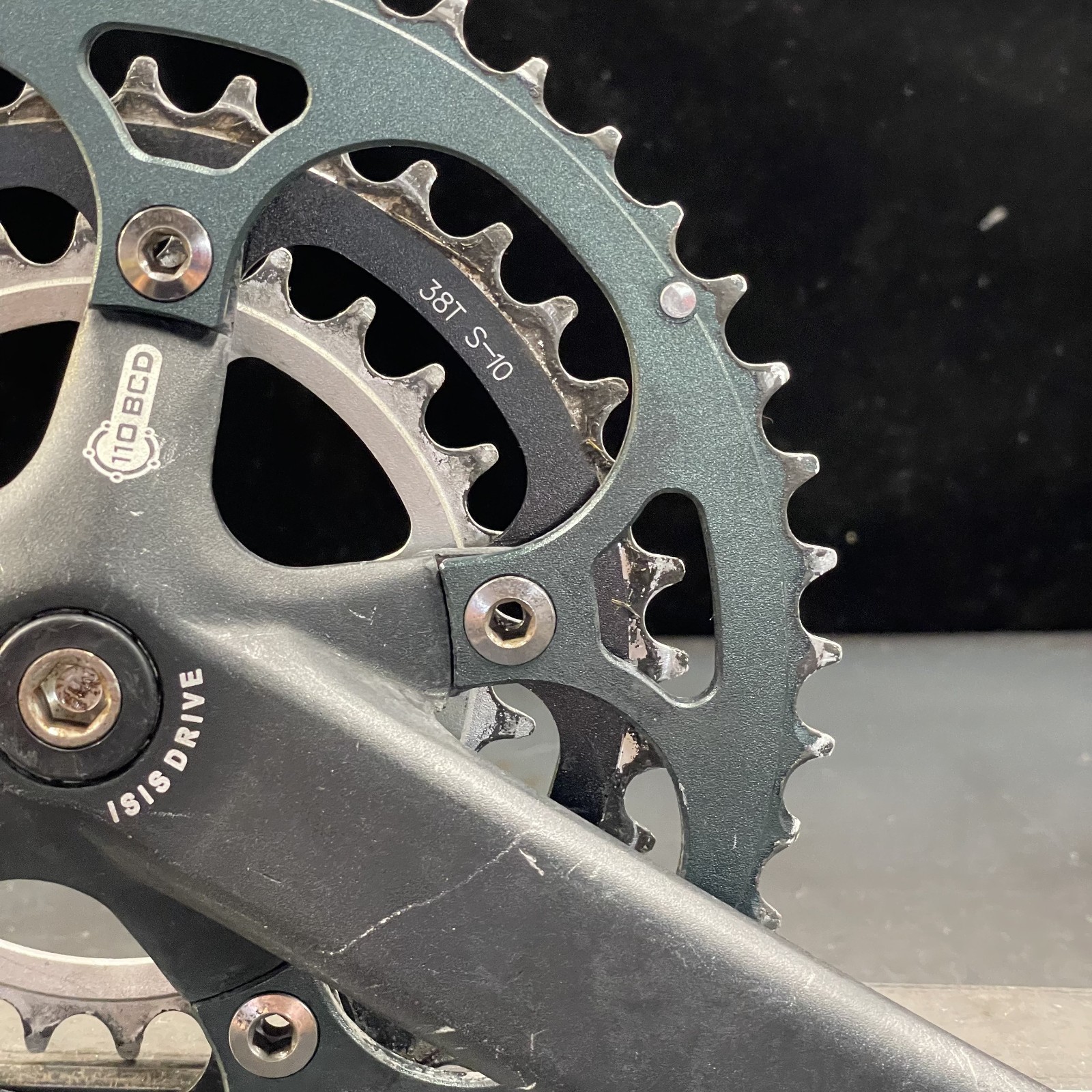 Black RPM Crankset – Triple – 175mm – ISIS – 48/38/28 – Used