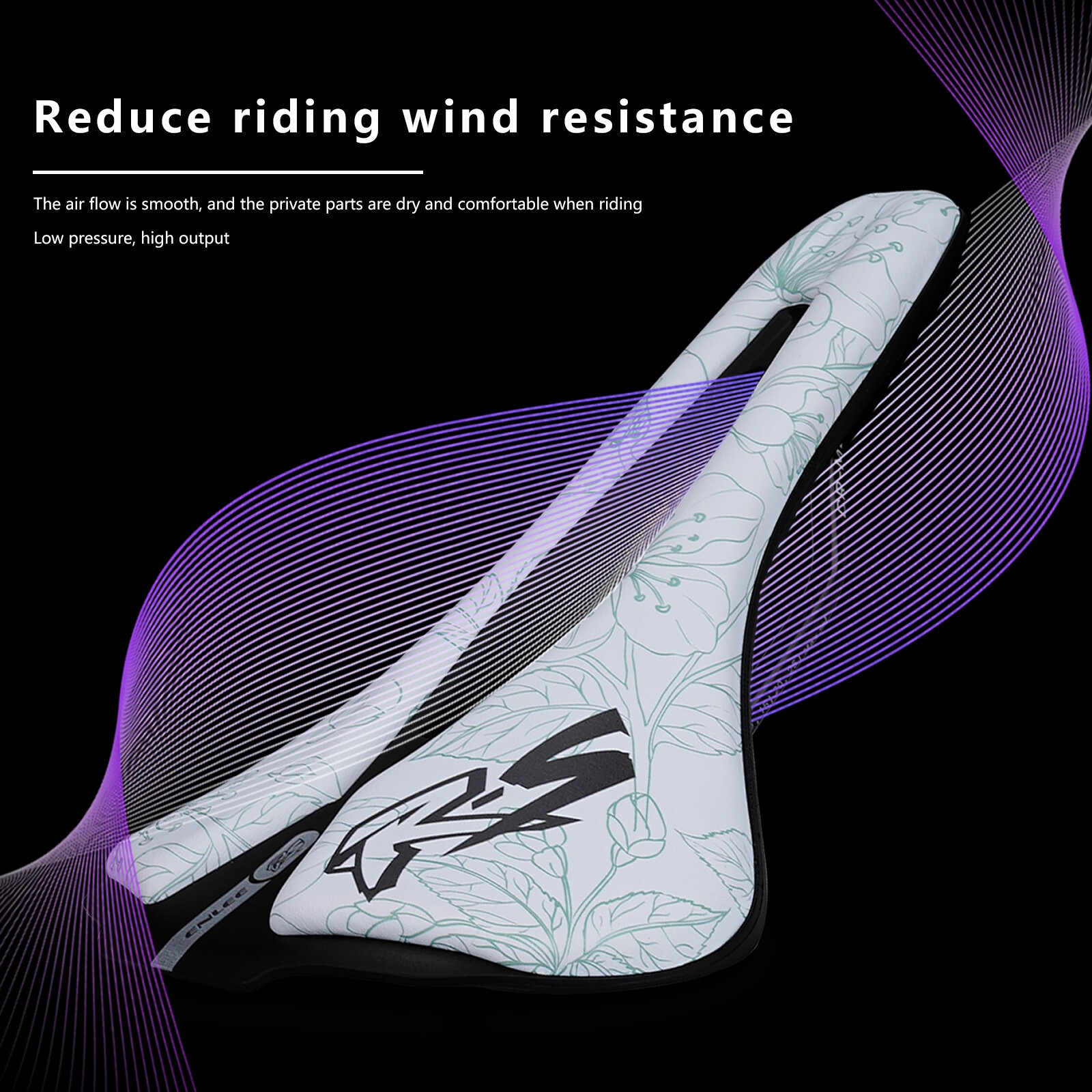 ENLEE Bicycle Cycling PU Leather Saddle Mountain Bike Comfortable Cushion Seat