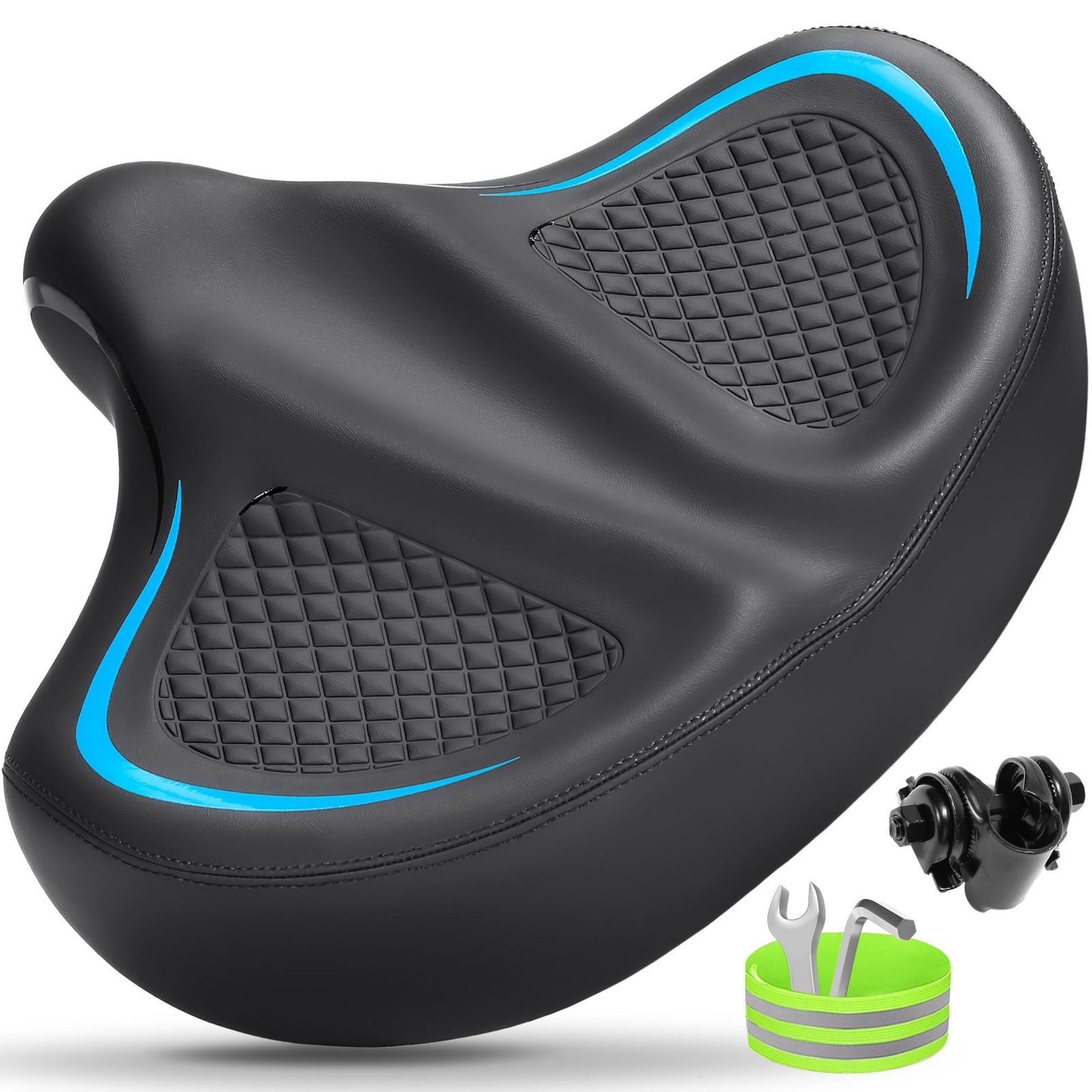 CDYWD Oversized Bike Seat for Men & Women Comfort Wide, Soft Padded Bicycle S…