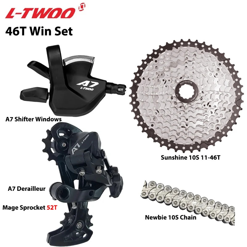 A7 1X10S Groupset 10 Speed Shift Lever Derailleur SUNSHINE Cassette 36T 42T 46T