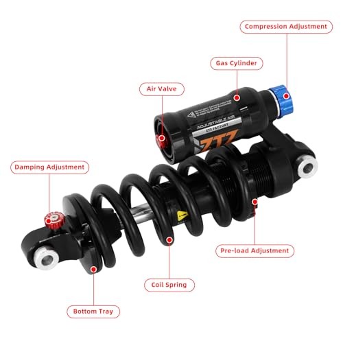 Adjustable Air Spring Coil Over Shock Absorber for Mountain Bikes, 230mm,