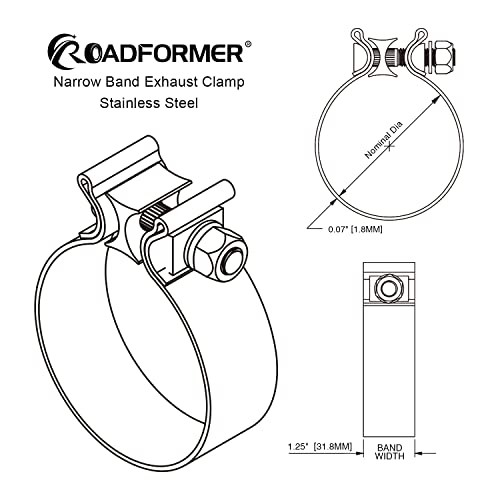 2.75 inch Exhaust Clamp Narrow Band Stainless Steel for Exhaust Pipe, 2.75″