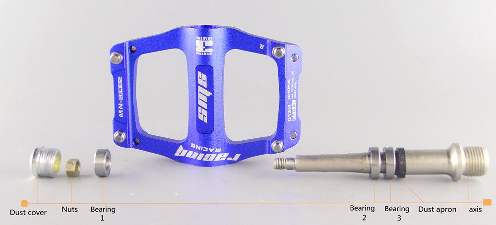 SMS Ultralight Cnc Aluminum Alloy Bike Platform 3 Bearings Non-Slip Pedal