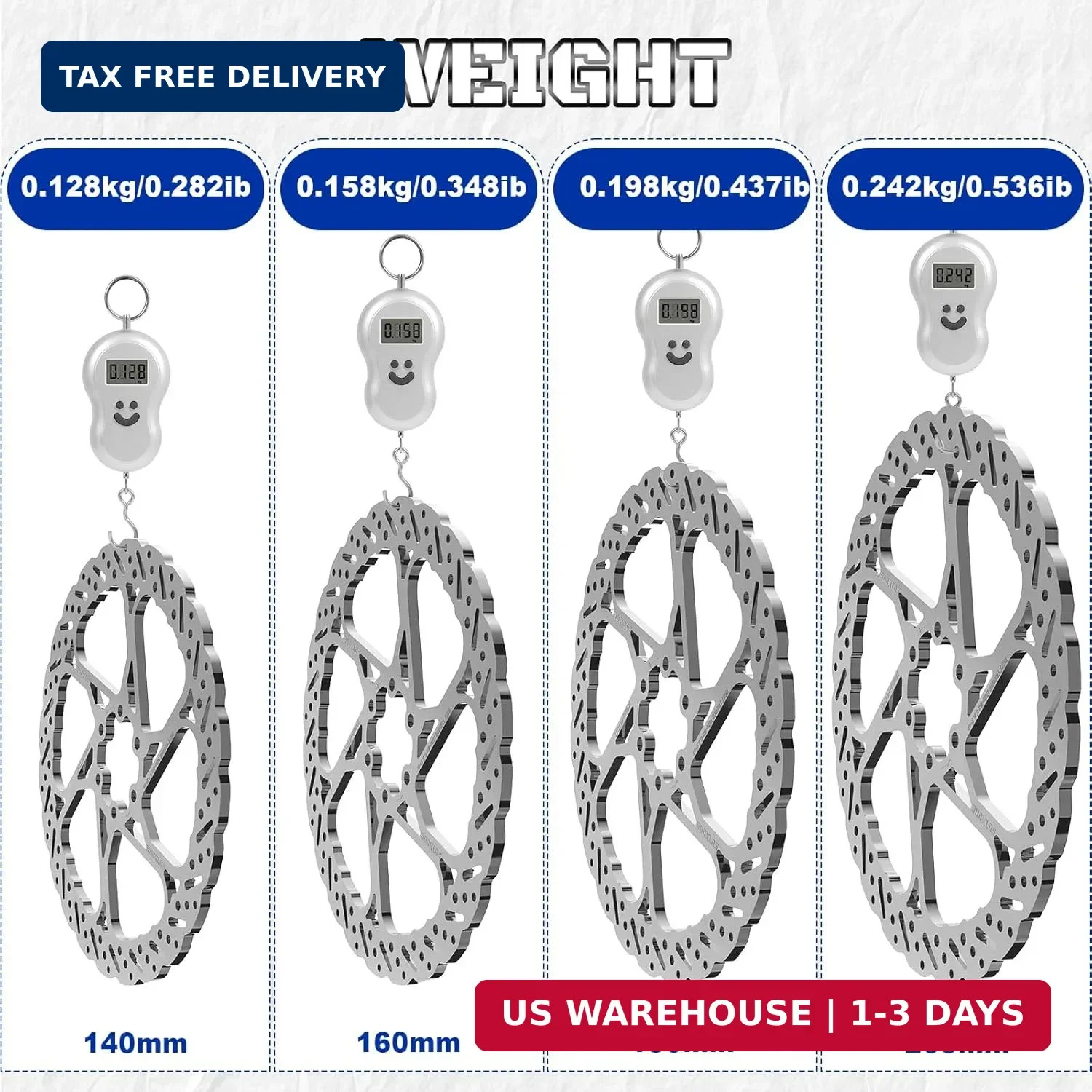 BUCKLOS RT58 140mm 160mm 180mm 203mm Bike Disc Brake Rotor with 6 Bolts, MTB Sta