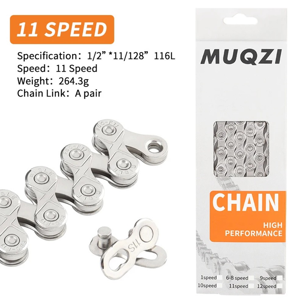 Mountain Road Bicycle Chain 6/7/8/9/10/11/12 Speed Silver Steel Shifter Chain