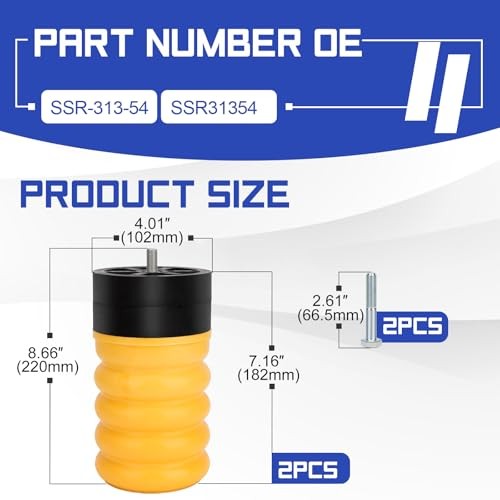SSR-313-54 2PCS Rear Air Helper Spring Kit for 2014 2015 2016 2017 2018 2019