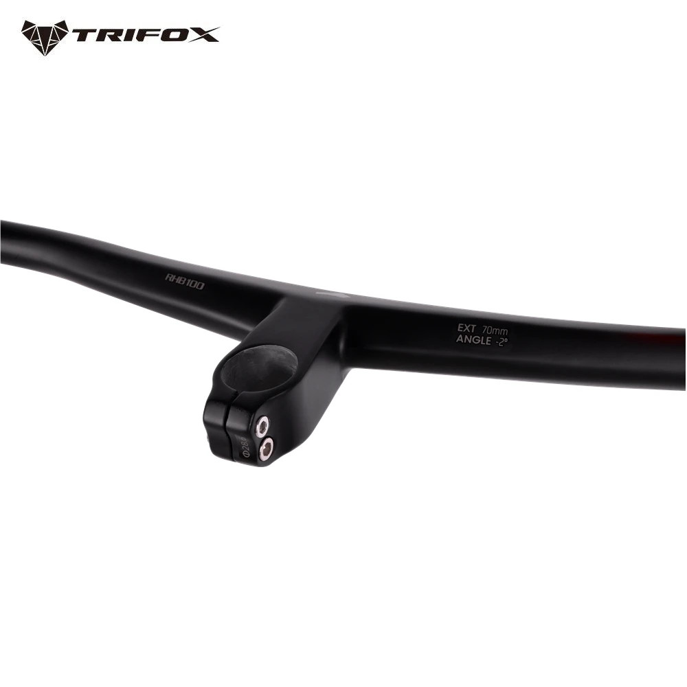 Carbon MTB Bicycle Handlebar 2 Degree UD Matte Integrated Riser Flats Handlebar