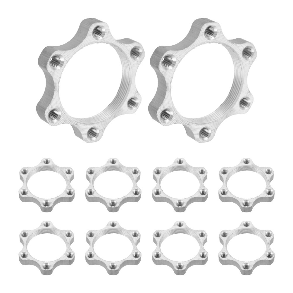10Pcs Bike Disc Brake Hub Adapter Silver Aluminum Alloy Rear Brake Rotor Base