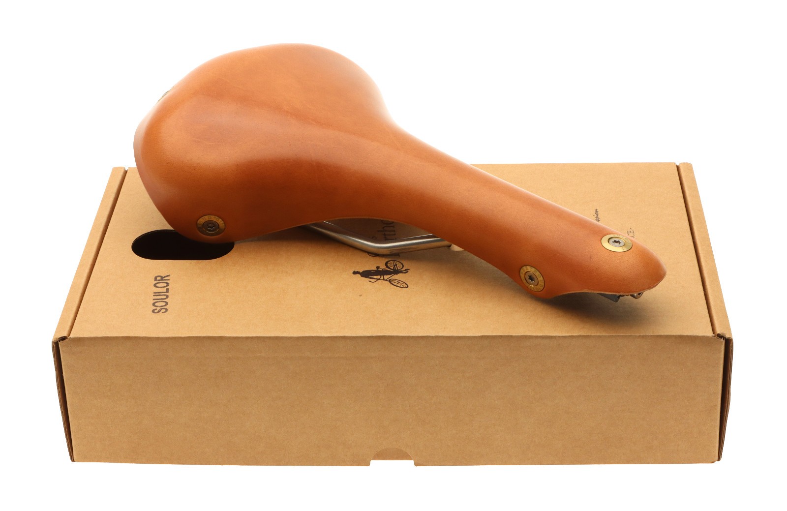 Gilles Berthoud Soulor Saddle Steel Rails Hard Leather Cover Natural NEW NOS NIB