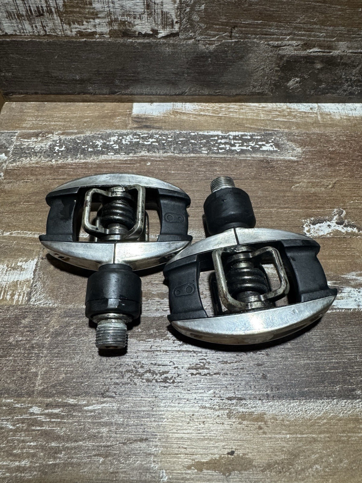 Crankbrothers SPD Compatible Clipless Bike Pedals Pair Black/Silver 9/16 in Axle