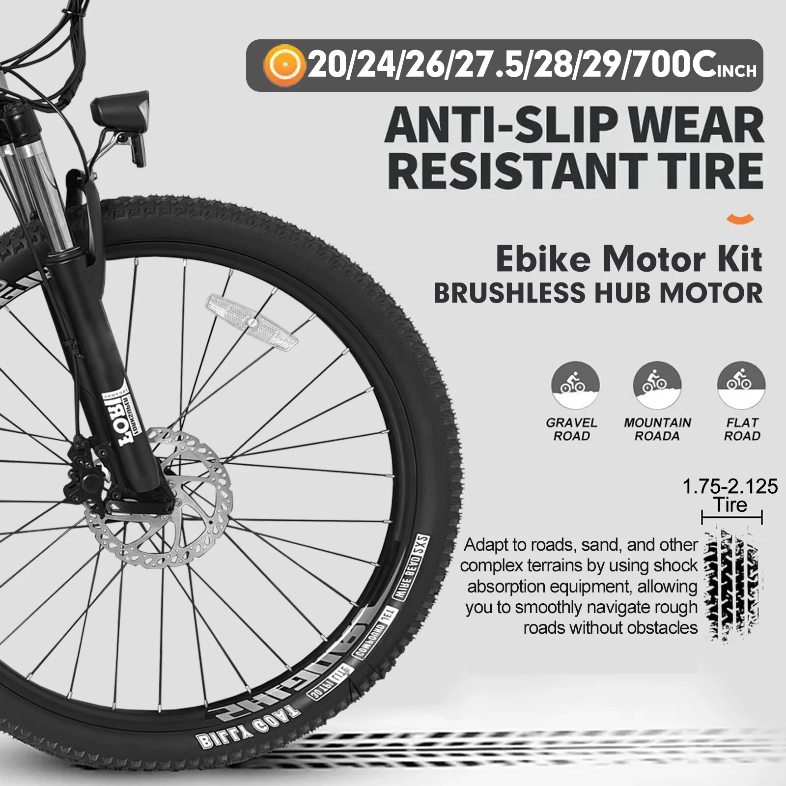 48V 750W E-bike Conversion Kit Rear Brushless Hub Motor Wheel Dropout 142mm