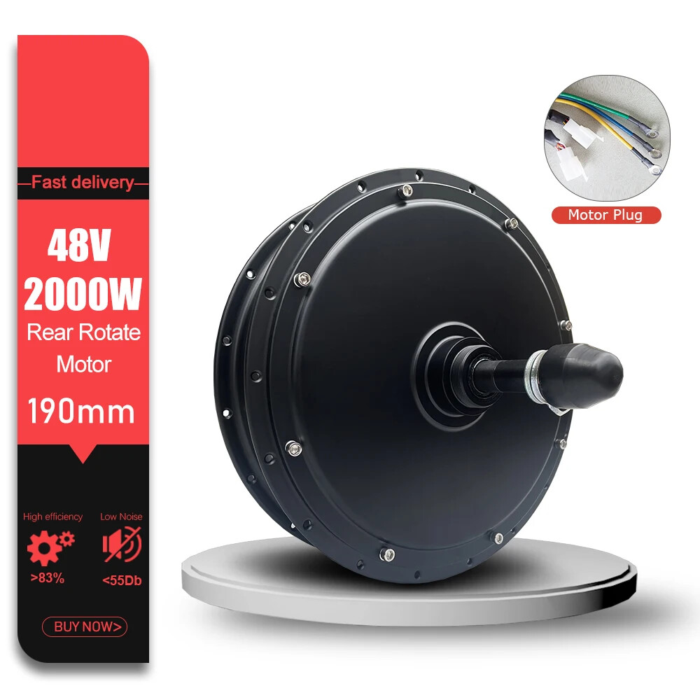 48V 72V 2000W 20 24 26in Snow E-bike Fat Tire Brushless Gearless Rear Hub Motor