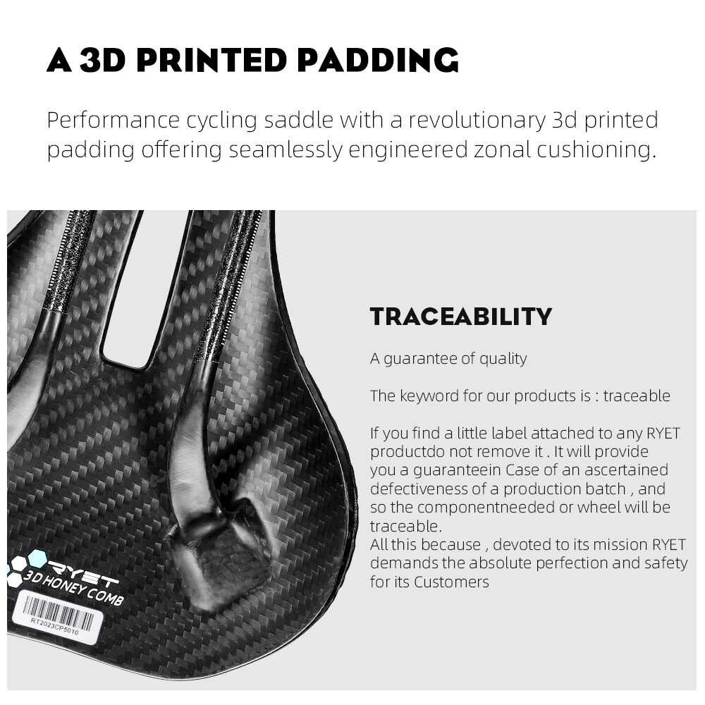 Carbon 3D Printed Bike Saddle Road MTB Gravel Bicycle Seat Cushion Cycling Parts