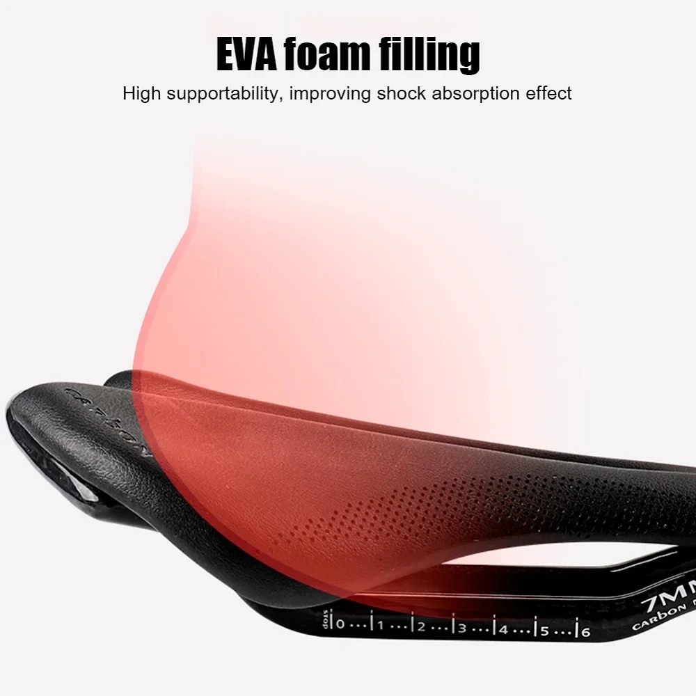 Ultra-Light Hollow Bike Saddle Carbon Fiber Leather Mountain/Road Bikes Seats