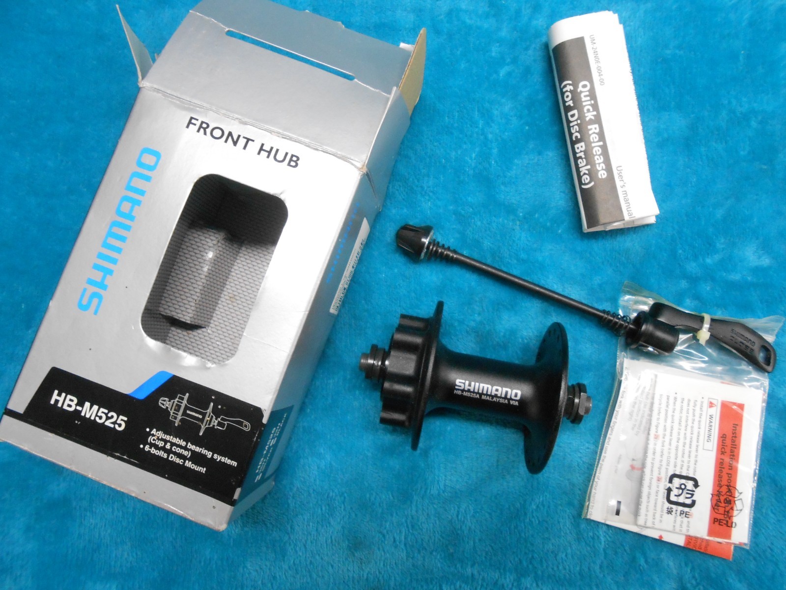 Shimano HB-M525A Front Hub 6 Bolt 9x100mm Quick Release 36h Retro MTB XC New