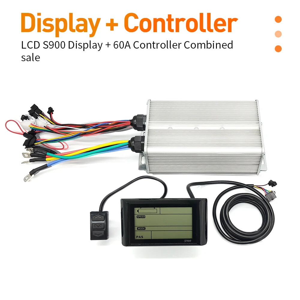 1000W 1500W 2000W 3000W MTB Ebike 60A Sinewave Dual Mode Controller LED Display