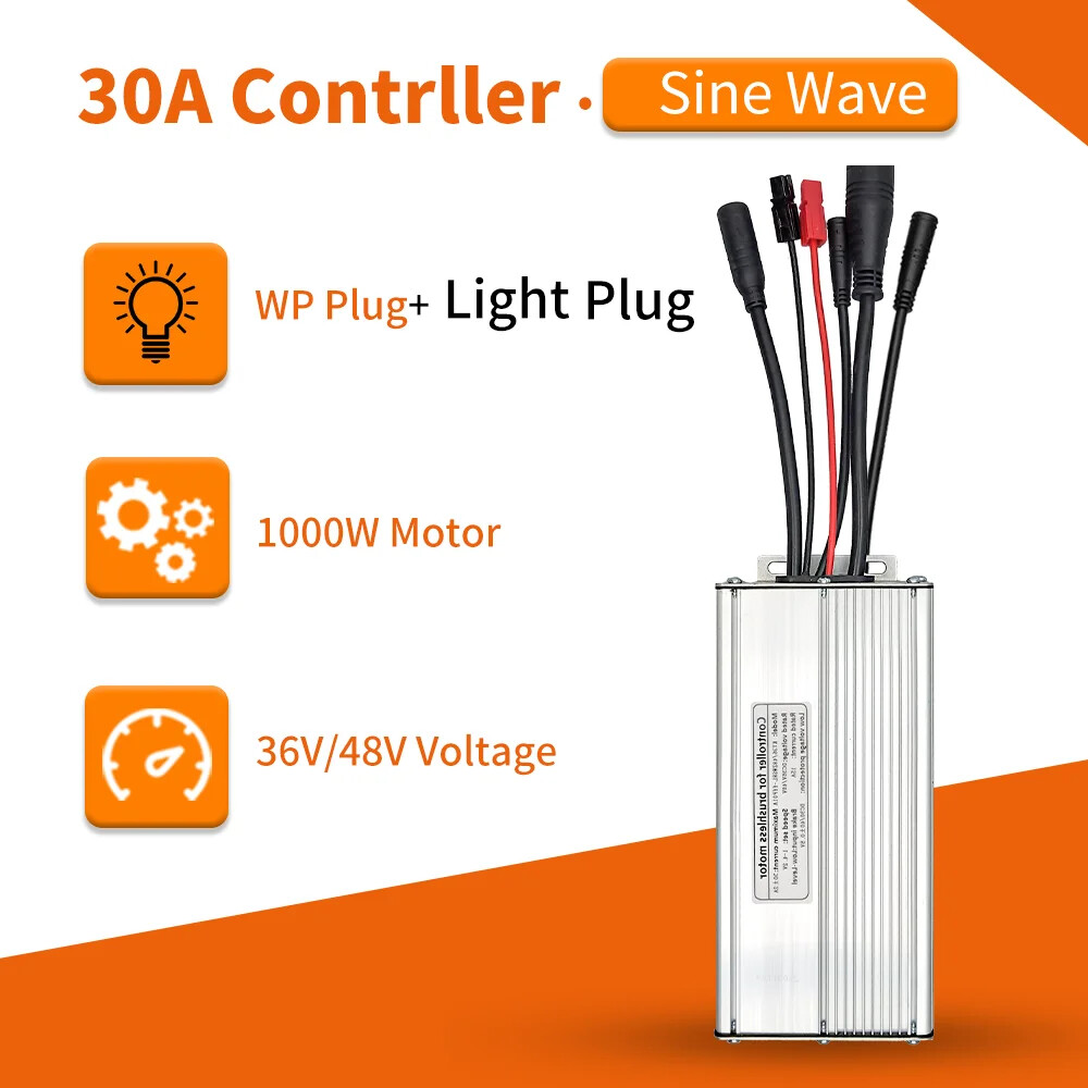 E-bike Controller 36V/48V 250W-1000W Waterproof Plug 15A/17A/22A/25A/30A Motor