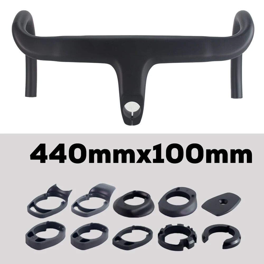 380-440mm Carbon Road Bike Integrated Handlebar 28.6mm Internal Routing Drop Bar