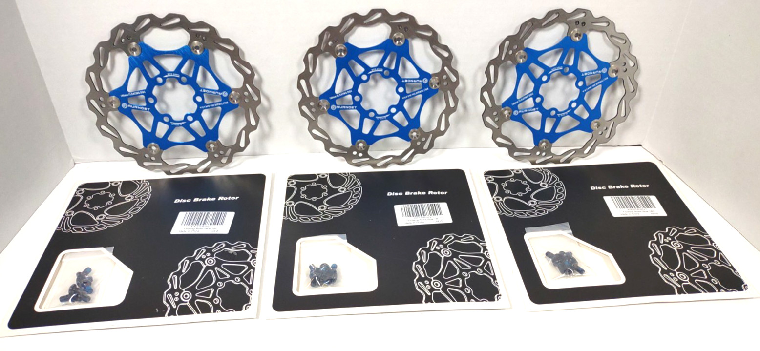 Set of 3 Bike Floating Disc Rotor 160mm Brake Rotor + 6 Bolts fits Shimano