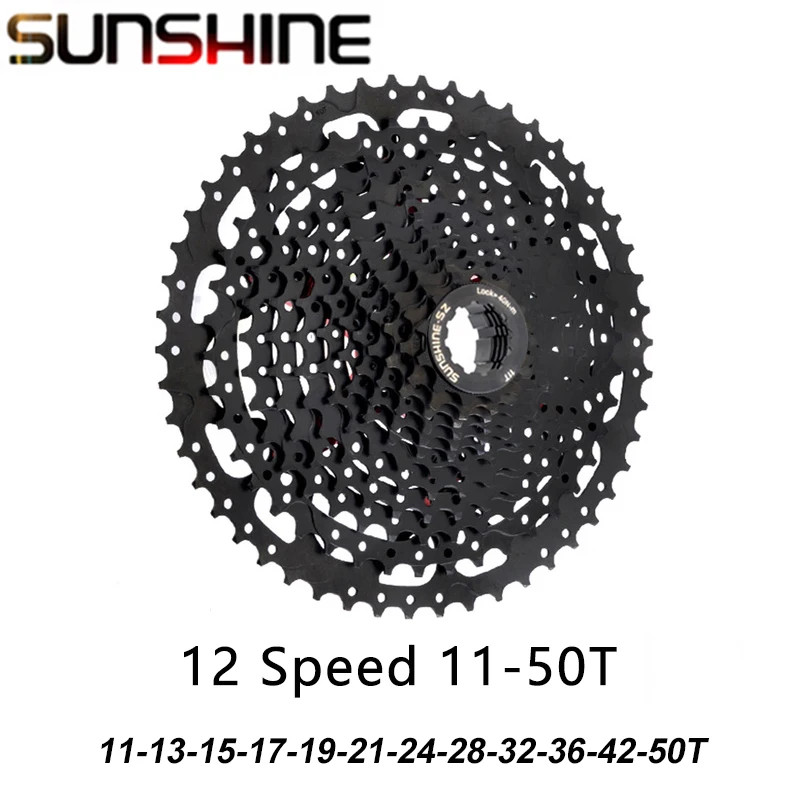 SUNSHINE Black Cassette 8S 9S 10S 11S 12S MTB Bike Road Bicycle Freewheel 11V 12