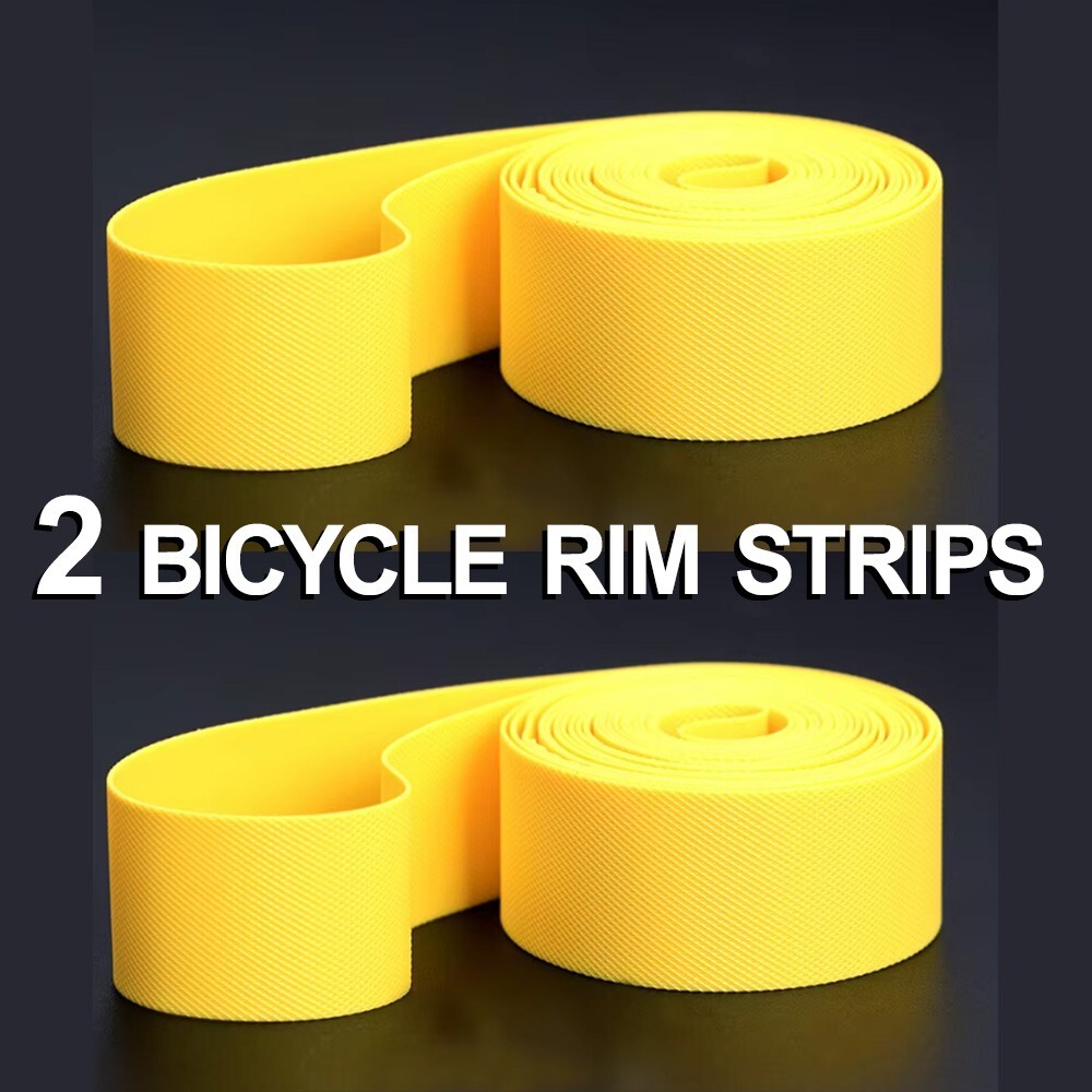 Yellow Bicycle Wheel Rim Strips – 26 in x 18mm – 2 pk – Alternative to Rim Tape