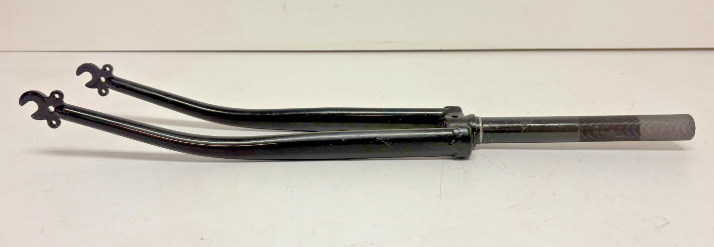 Vintage Lugged Steel 700C Quick Release Road Bike Fork 200mm 1″ Threaded Steerer