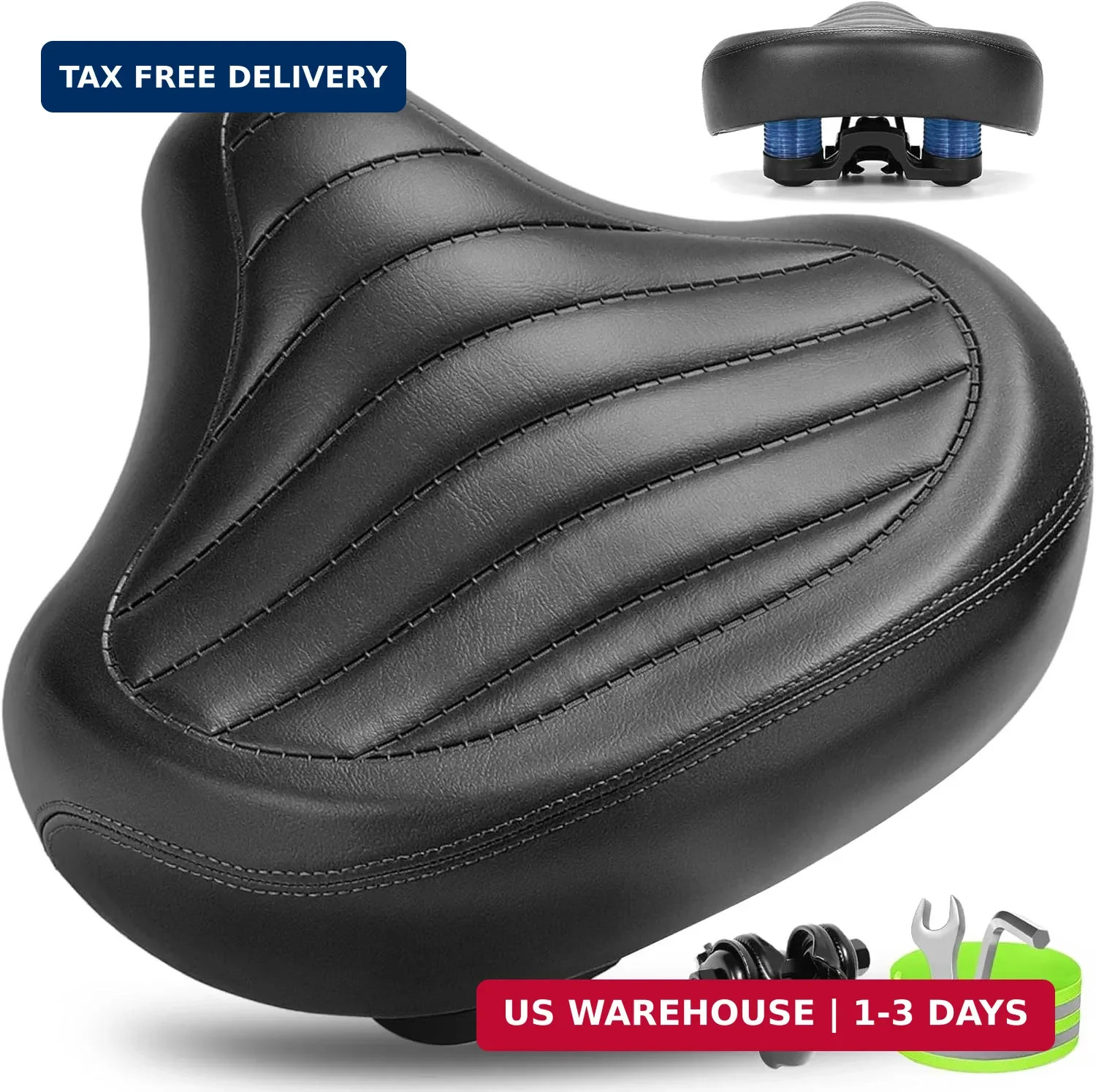 CDYWD New Noseless Bike Seat for Men Women Comfort Wide, Large Soft Padded Bicyc