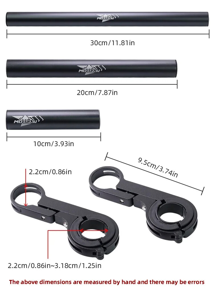 10/20/30cm Bicycle Handlebar Extended Bracket MTB Headlight Mount Extented Bar