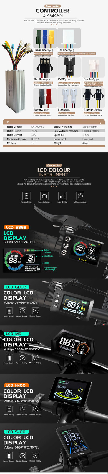 E-bike Conversion Kit 48V 750W 4.0 Tyre Brushless Rear Rotate Hub Motor Wheel