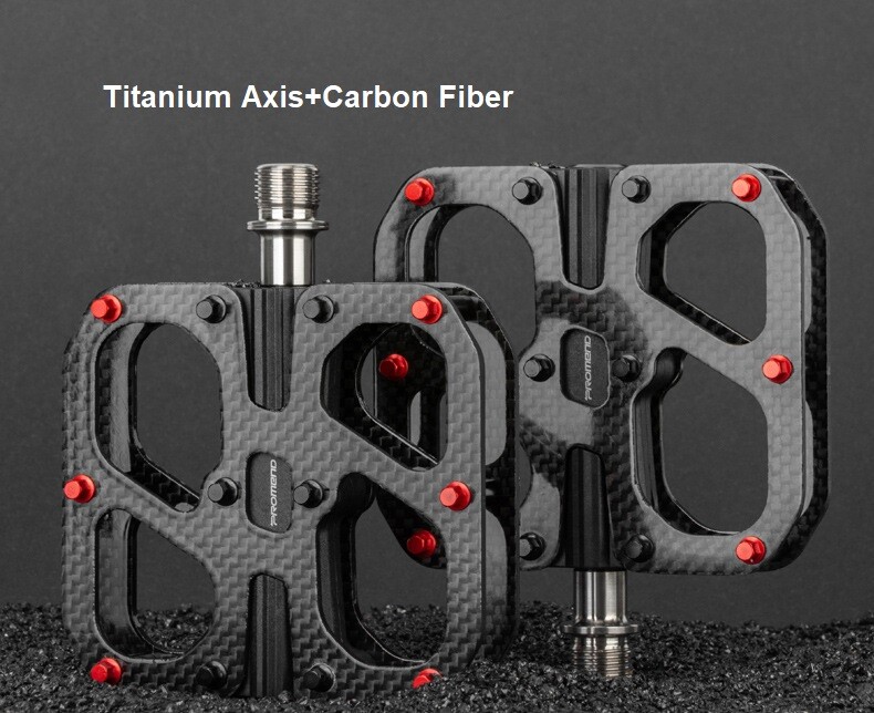 PROMEND Ultralight 220g Carbon Bicycle Pedals Titanium Axis MTB Road Bike Pedals