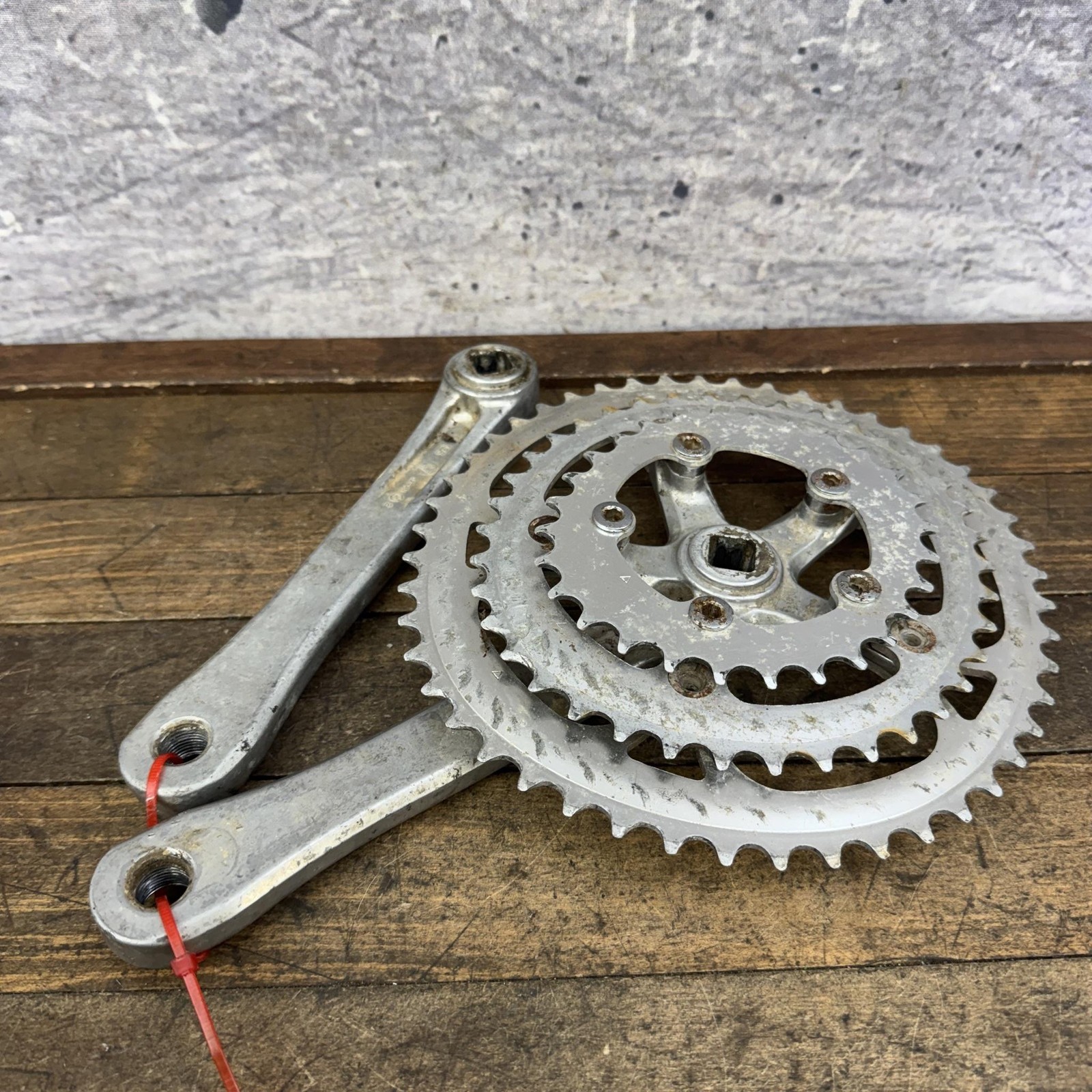 Vintage Sakae SX Crankset 175mm Triple OvalTech 80s Japan Square Taper Oval Ring