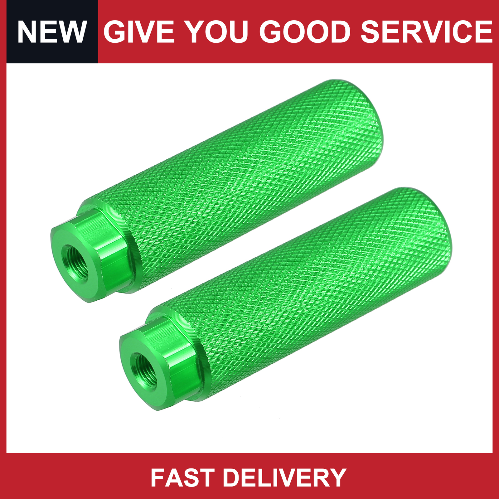 Universal Aluminum Alloy Rear Foot Peg Green for MTB Bicycle 3/8″ Axle Pack of 2