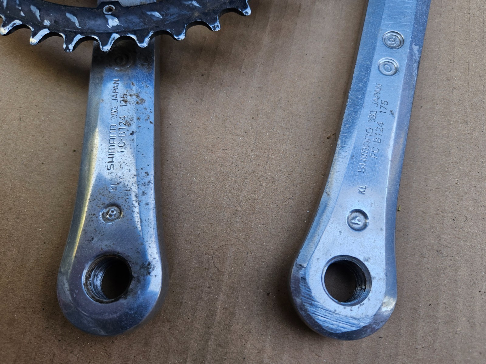 Vintage Shimano FC-B124 BioPace Triple Mountain Crankset 175mm 48/38/28 XT Japan