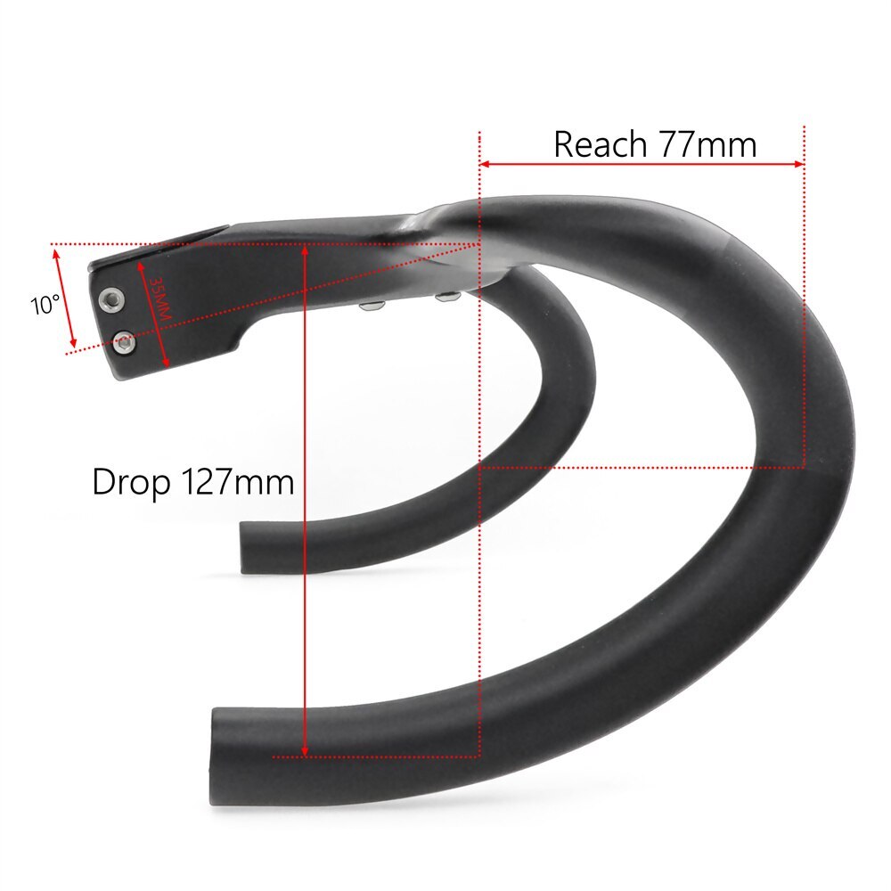 Bike Integrated Carbon Handlebar Road Bicycle Drop Bar 360-440mm with Spacers