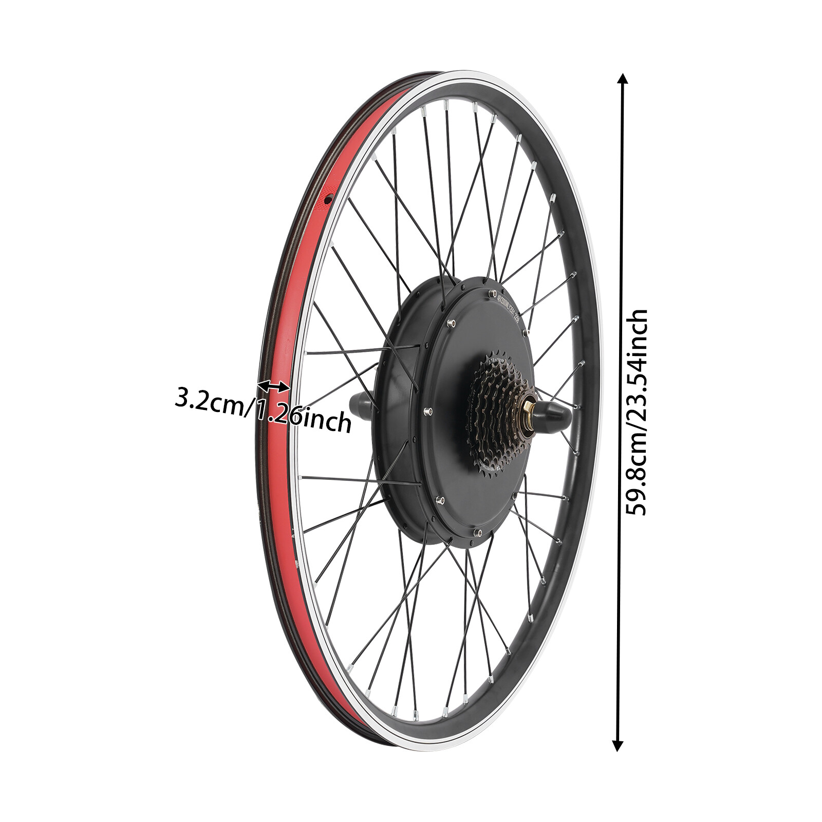 48V 2000W E-Bike Conversion Kit Rear Wheel 27.5 Inch LCD Display 330LBS 43.5MPH