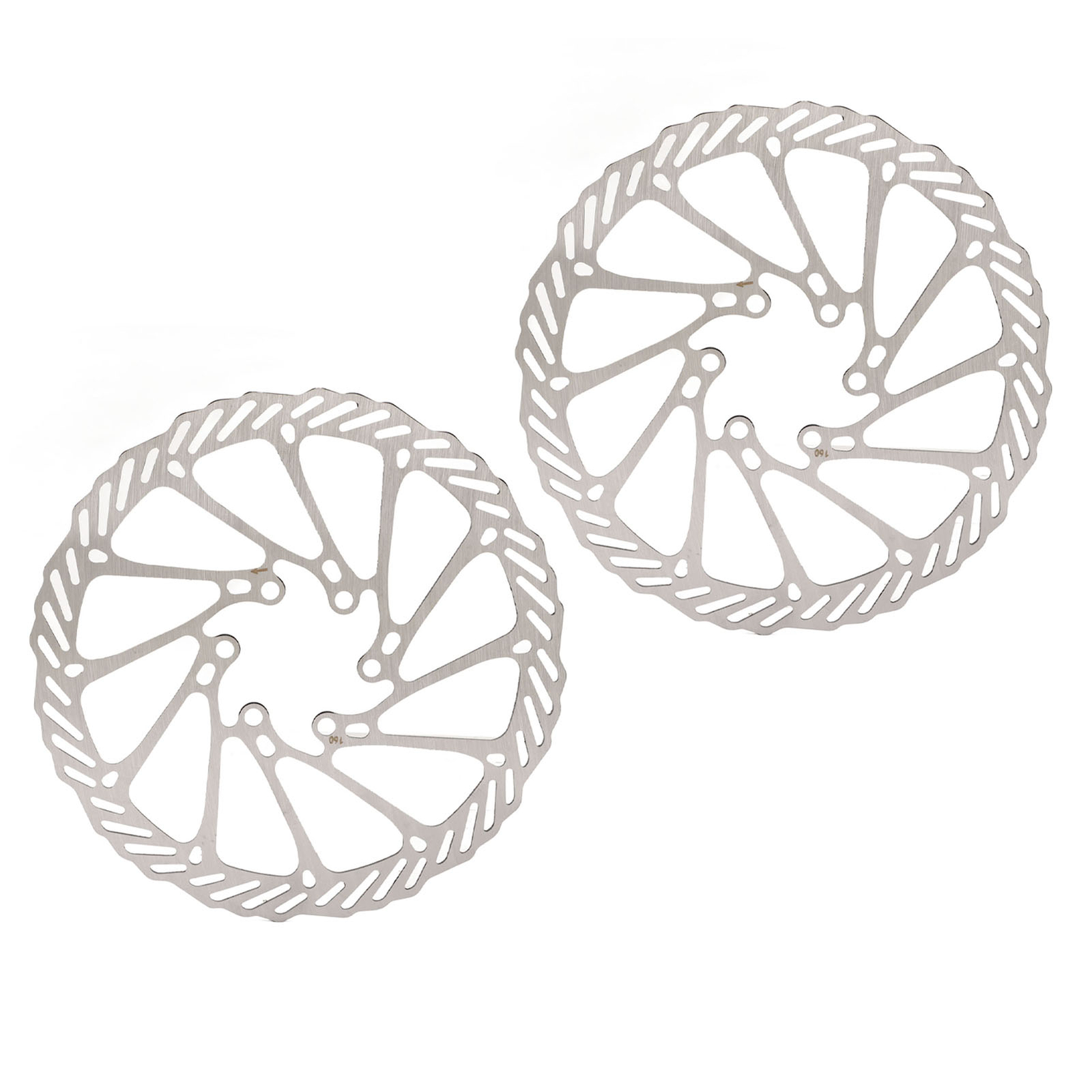 (160mm/6.3in)2 Pcs Bike Disc Brake Rotors Lightweight Fast Heat Dissipation
