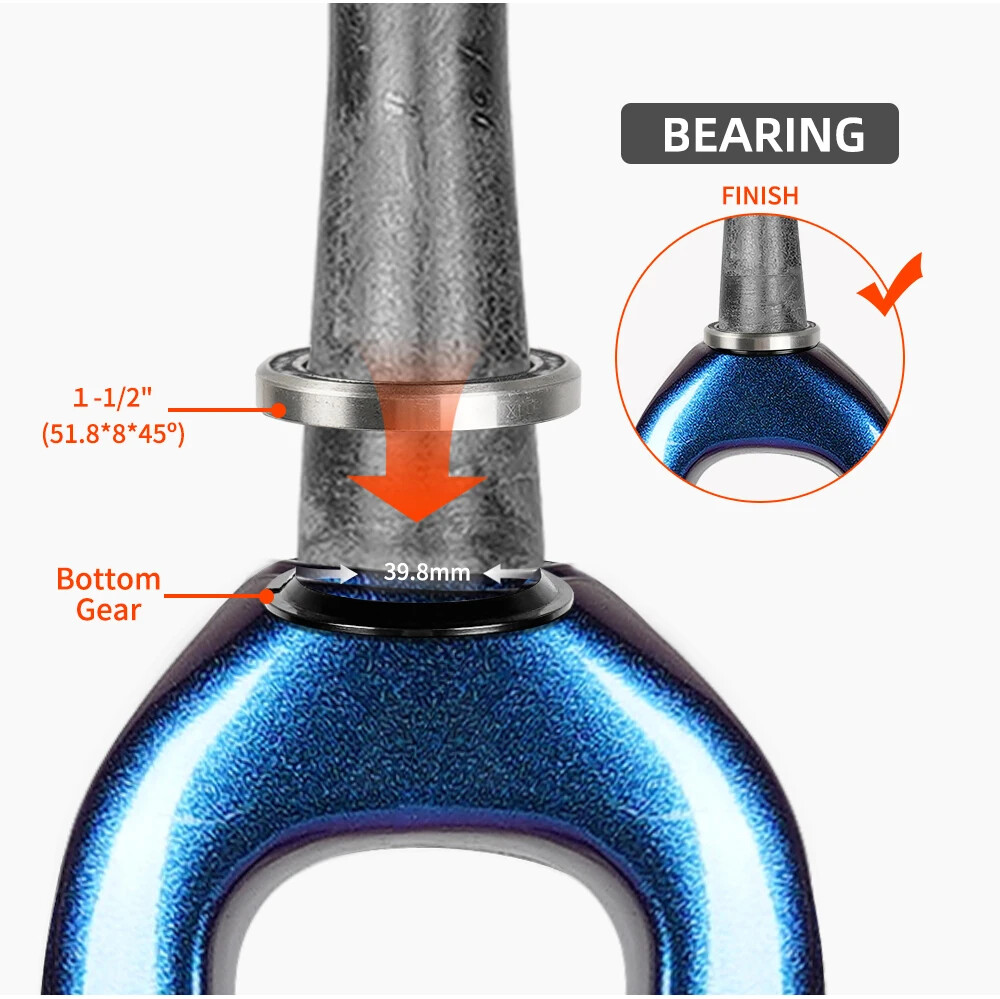 Carbon MTB Bicycle Rigid Fork Disc Brake Tapered Tube Ultralight Bicycle Fork