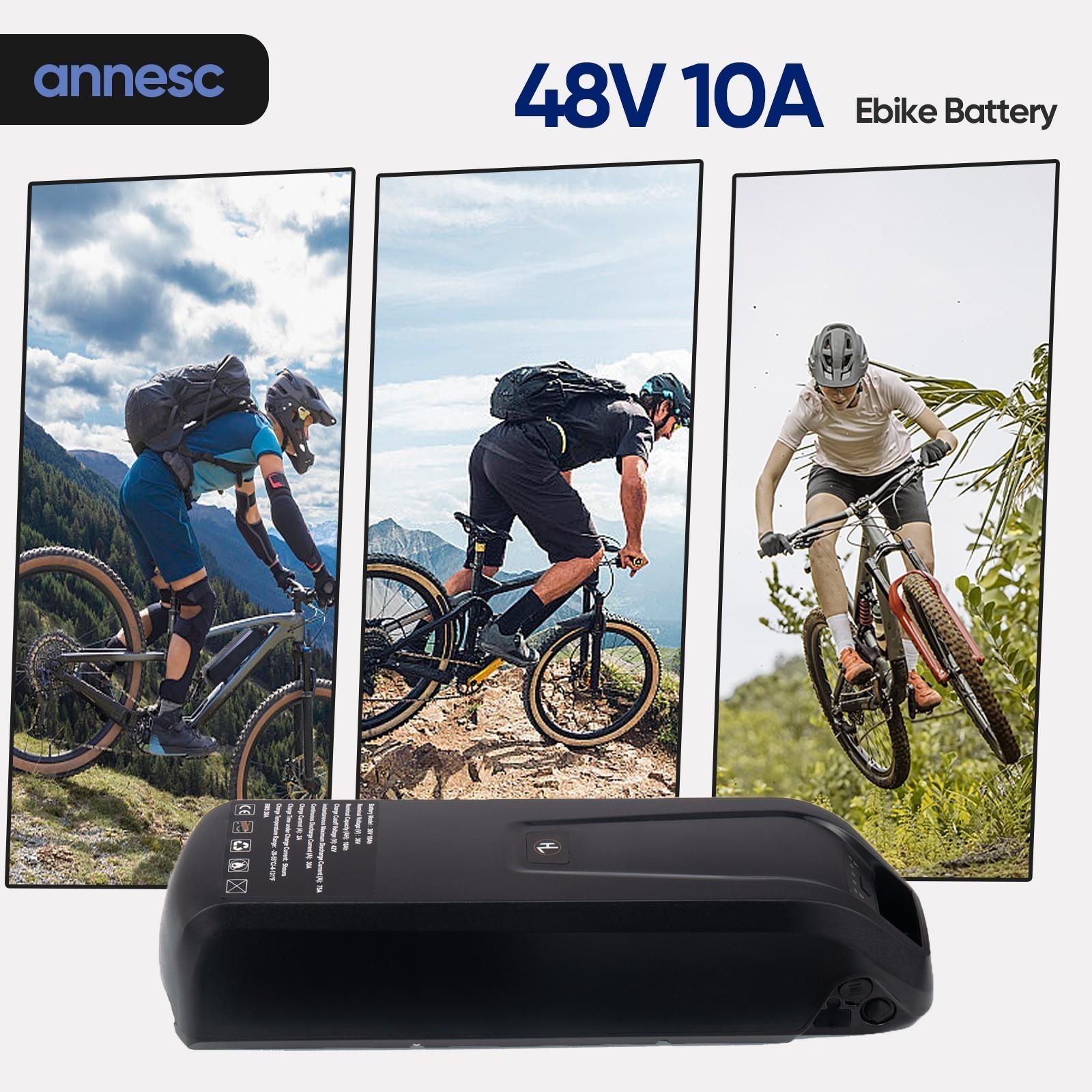 52V 48V 36V eBike Lithium Battery 5-PIN for ≤2000W Electric Bicycle Bike Motors