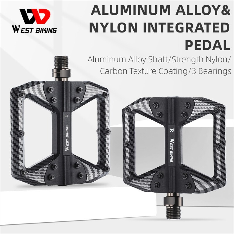 Aluminum Nylon Bicycle Pedals 3 Bearing Carbon Fiber Coating Cycling Bike Pedals