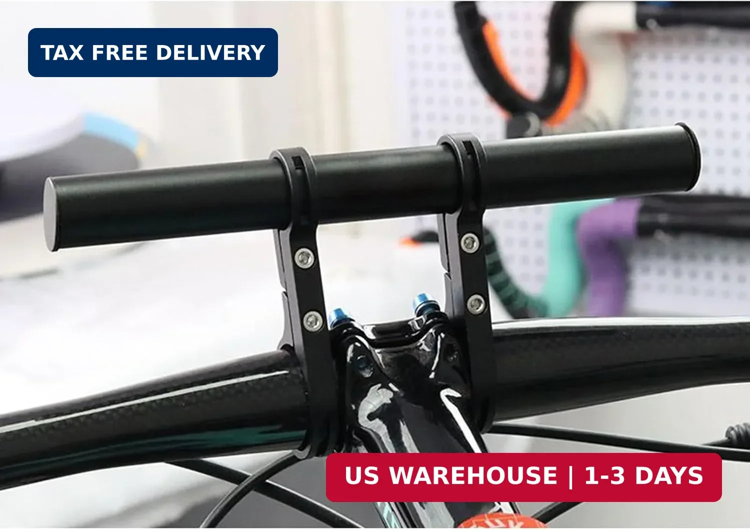 Bike Handlebar Extender with 8» Long Cross Bar, Aluminum Alloy 0.79″ Diameter H