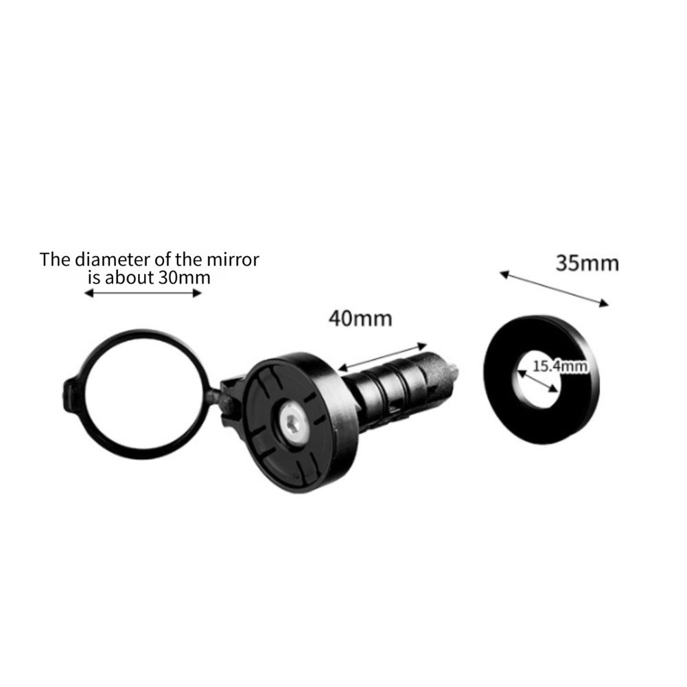 Clear Acrylic Bike Rearview Mirrors 2 Pcs 30mm Diameter 360 Degree Adjustment