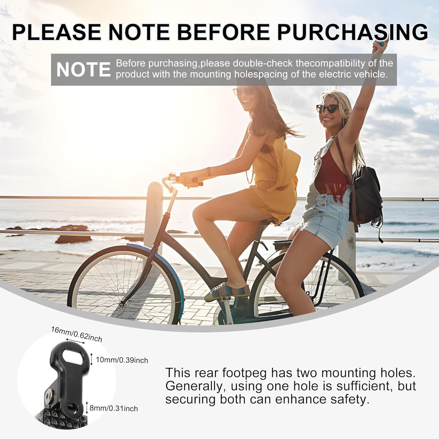 1 Pair Foldable Bike Rear Pedals, Quick Release Aluminum Foot Pegs, Non-Slip Foo