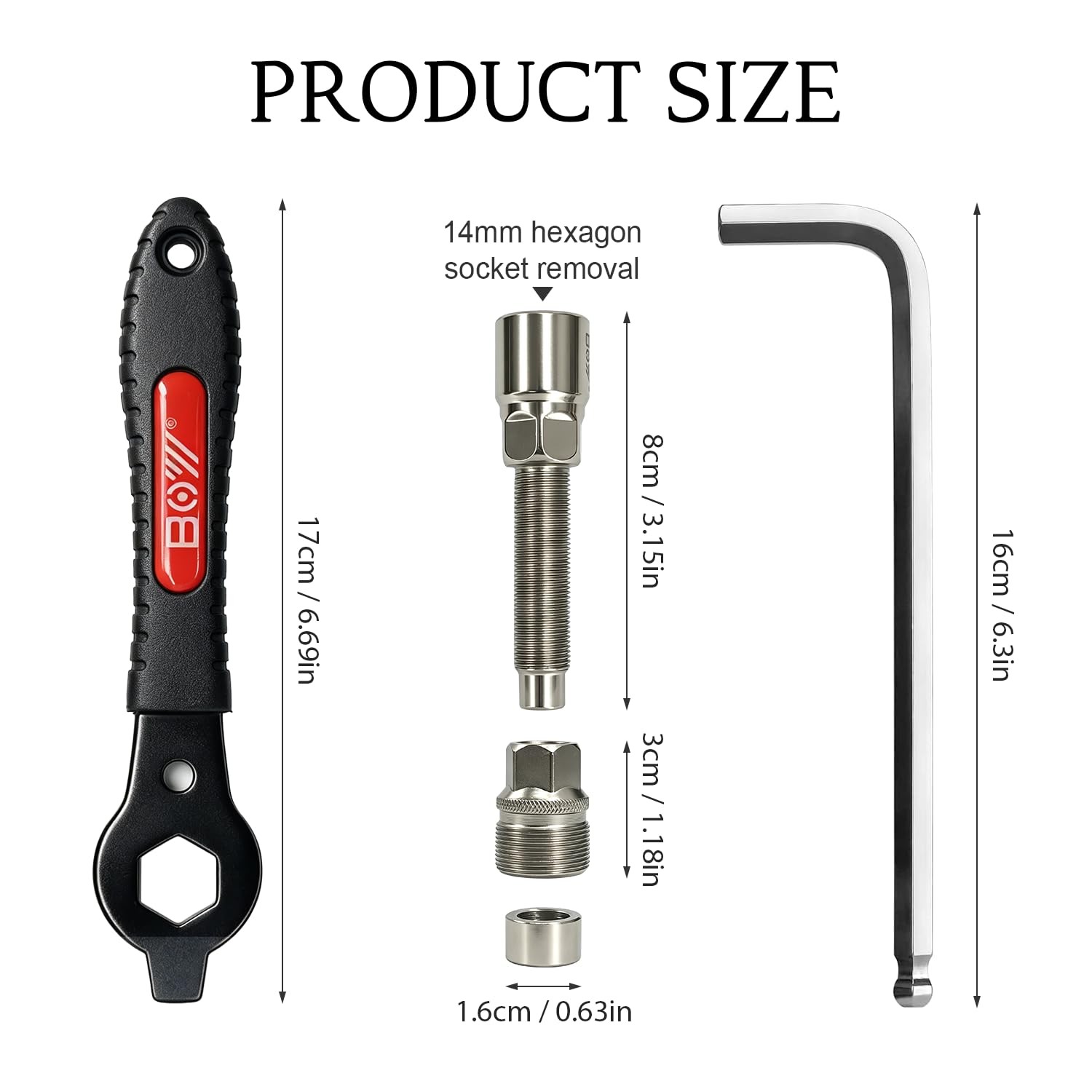 NISVACON Bike Crank Puller & Bottom Bracket Remover Set with One Size, Black