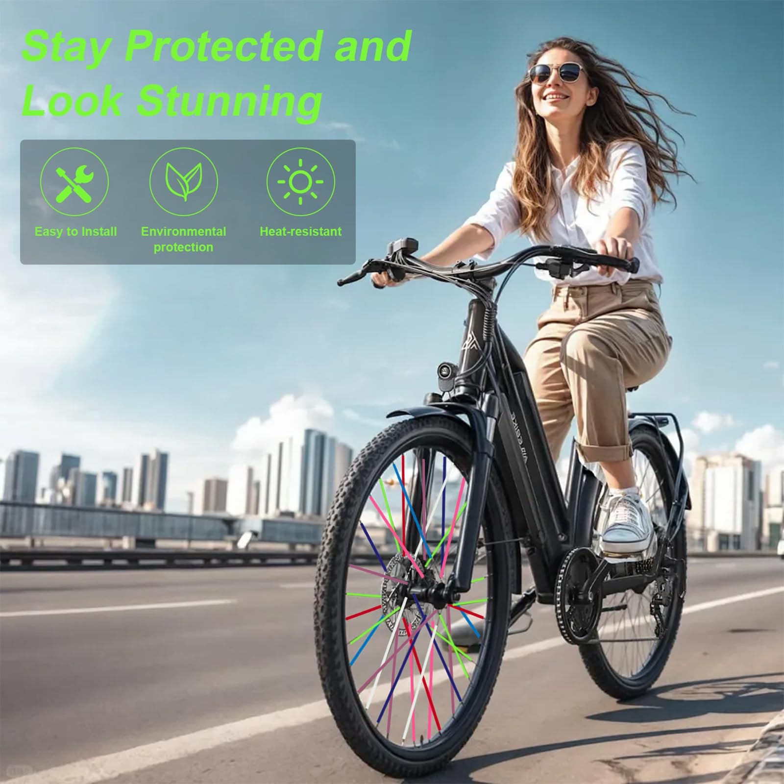 150 PCS Spoke Skins Covers 10 Colors 9.4 inches, 10 Mixed