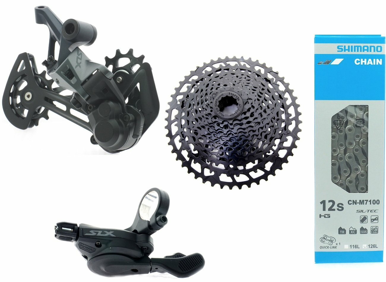 Shimano SLX M7100 MTB 1×12 Speed Shifter RD Chain w/SRAM PG-1230 11-50T Cassette